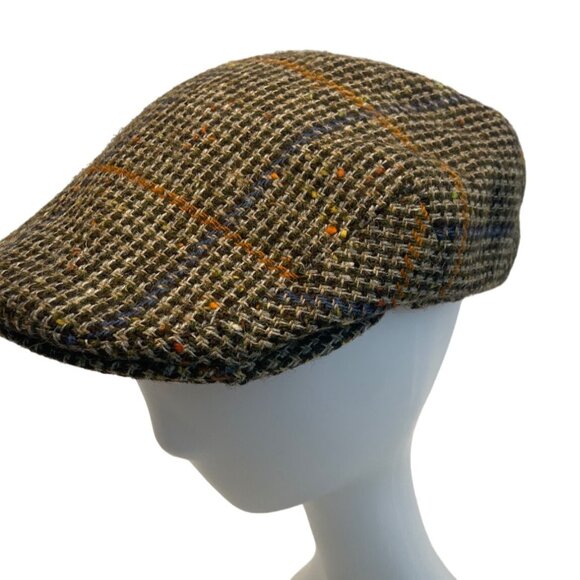 Vintage Millars Men's Grey Woven Virgin Wool Plaid Ivy Cap - Picture 4 of 7